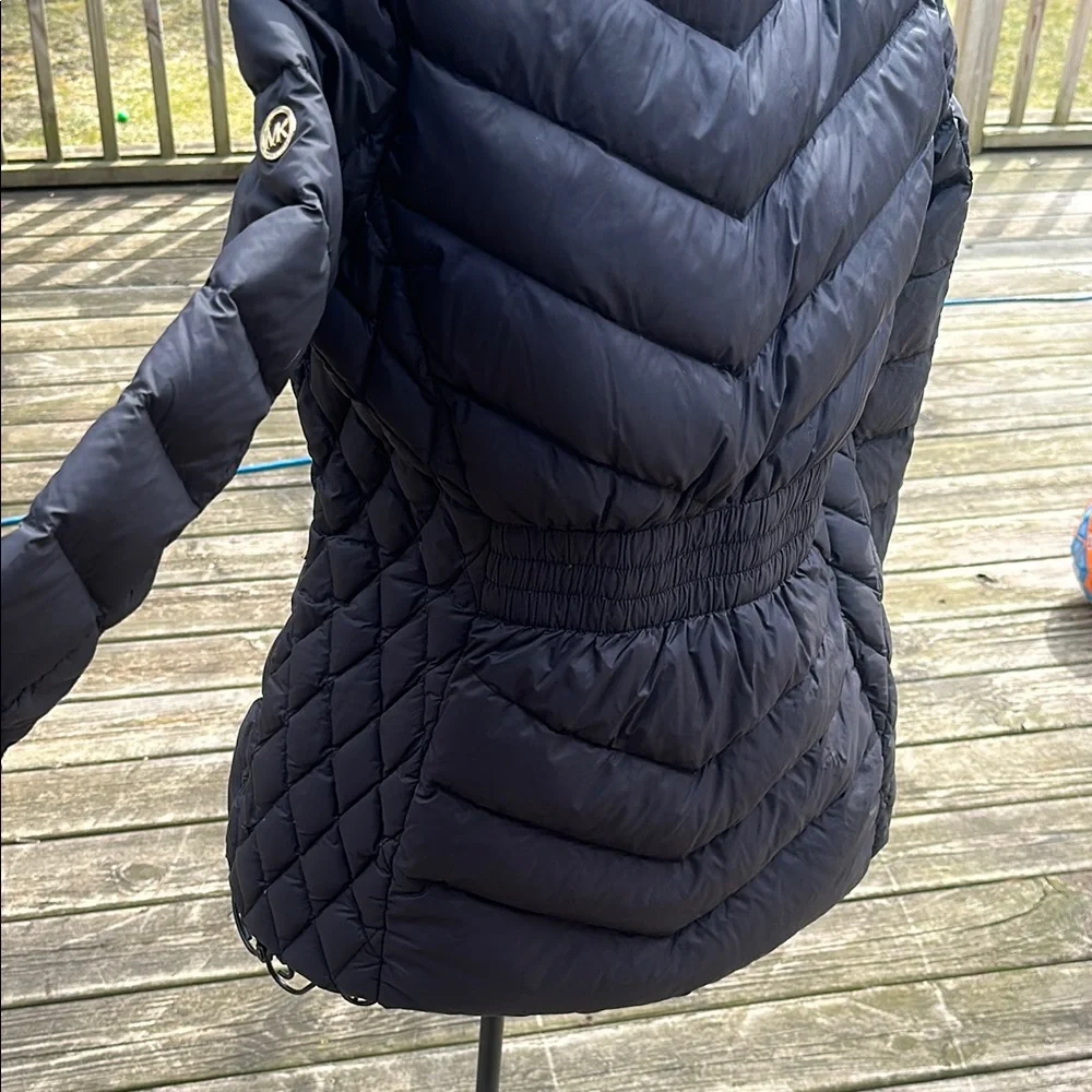 Michael Kors Black Puffer Jacket with Chevron Stitching - Picture 9 of 12